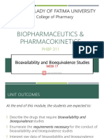 WEEK 17 Bioavailability and Bioequivalence