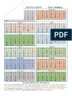 Calendar For 2021BANGLADESHGovt