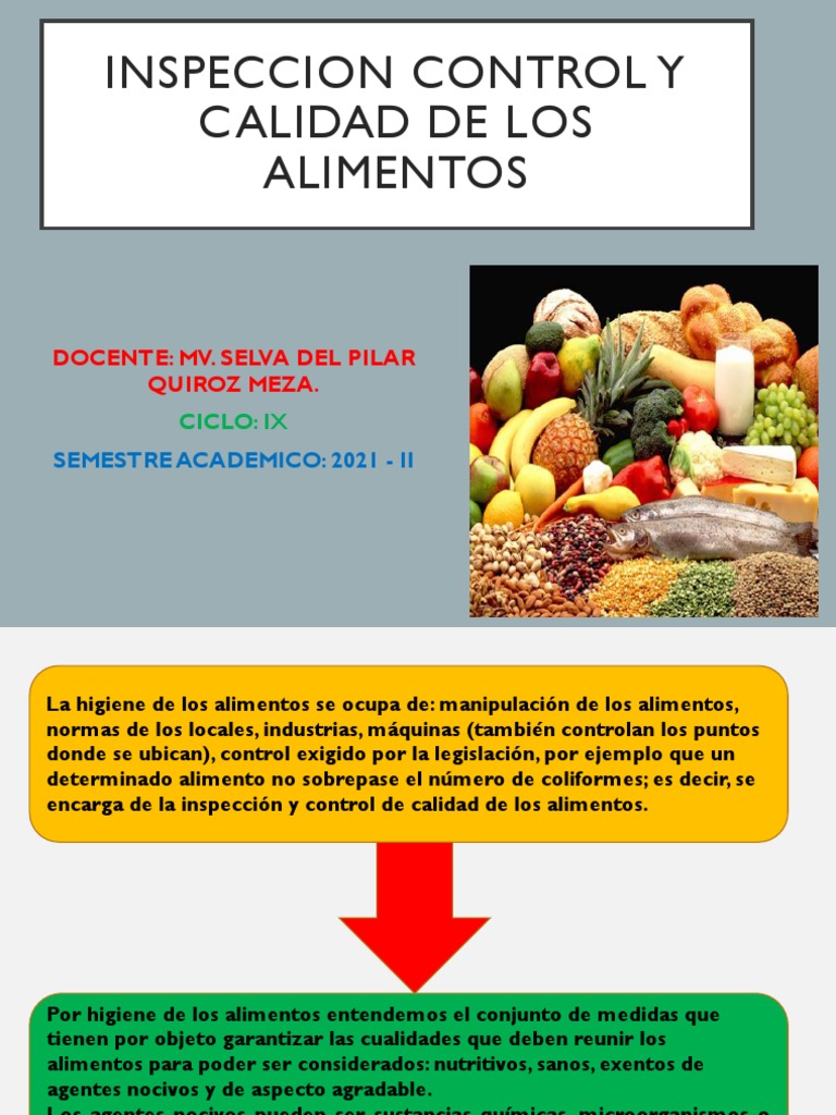 Preludio Desgastar Fatídico Inspeccion Control y Calidad de Los Alimentos | PDF | Alimentos | Seguridad  alimenticia