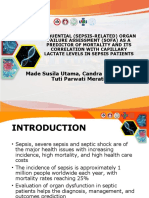 SEQUENTIAL ORGAN FAILURE ASSESSMENT (SOFA) AND LACTATE PREDICT SEPSIS MORTALITY