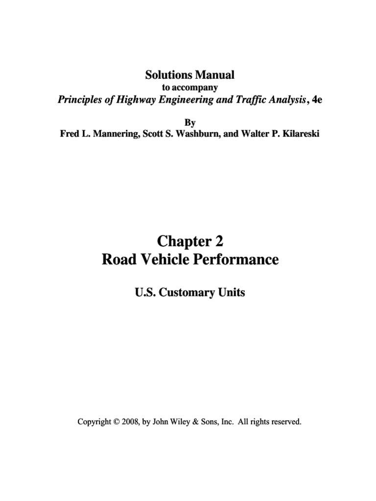 Ilide Info Solutions Manual Principles of Highway Engineering and