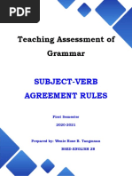 Teaching Assessment of Grammar: Subject-Verb Agreement Rules