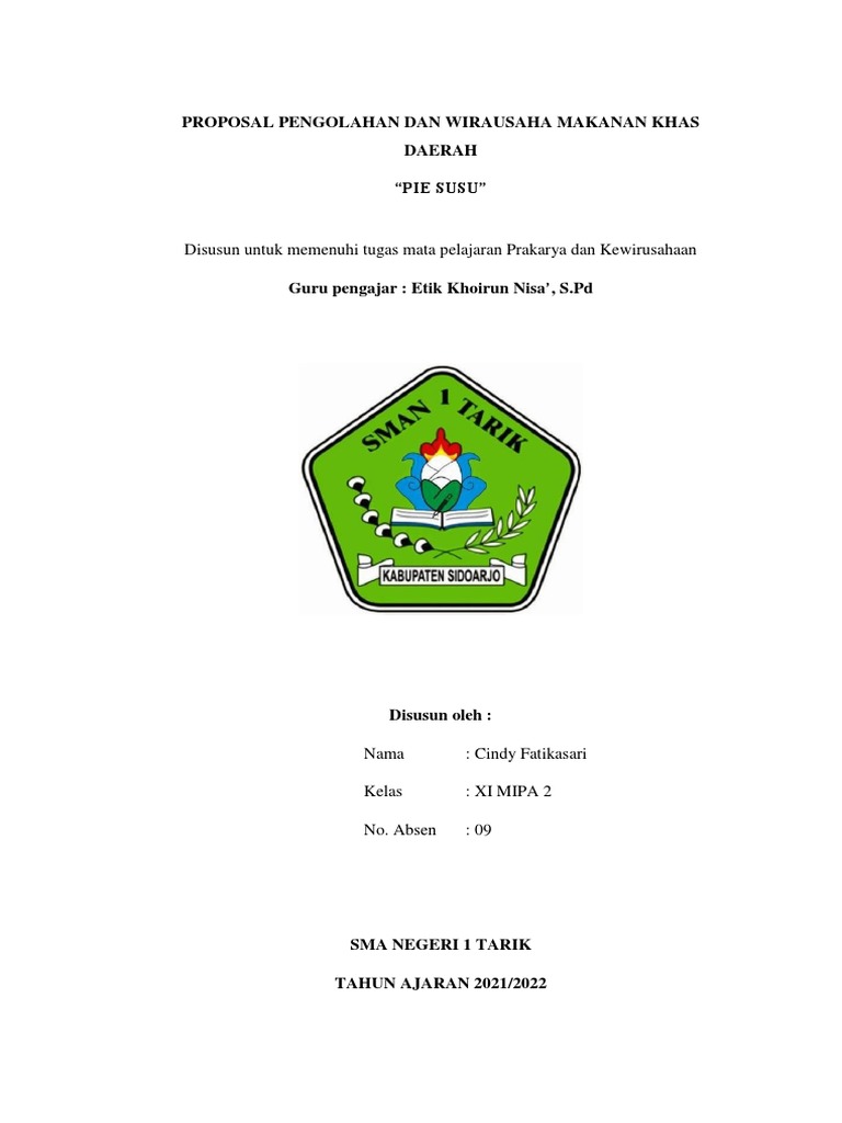 Proposal Pie Susu Pdf