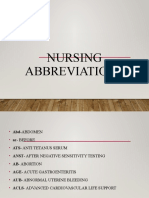 Nursing Abbreviations