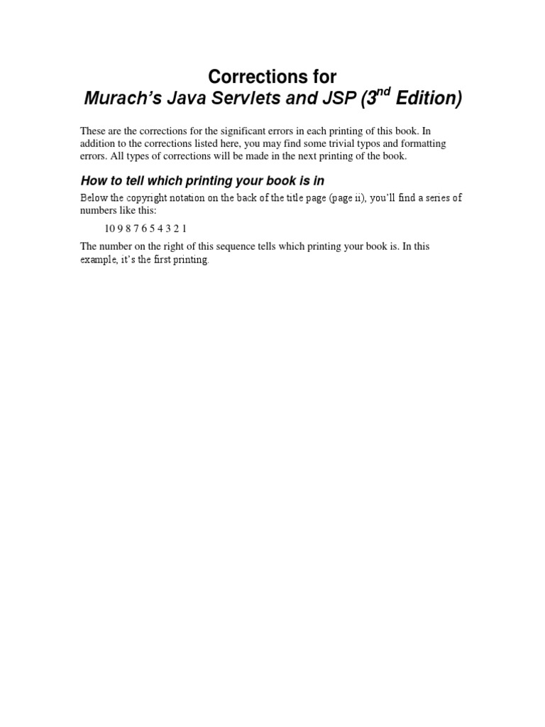 Murach's Java Servlets and JSP (3 Edition) : Corrections For | Download ...