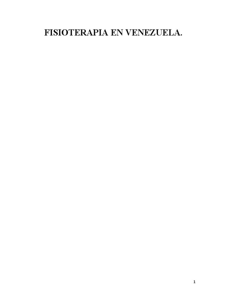 Fisioterapia en Venezuela PDF Terapia física Cuidado de la salud