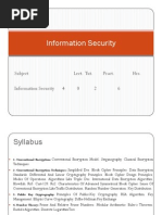 Information Security: Subject Lect. Tut. Pract. Hrs