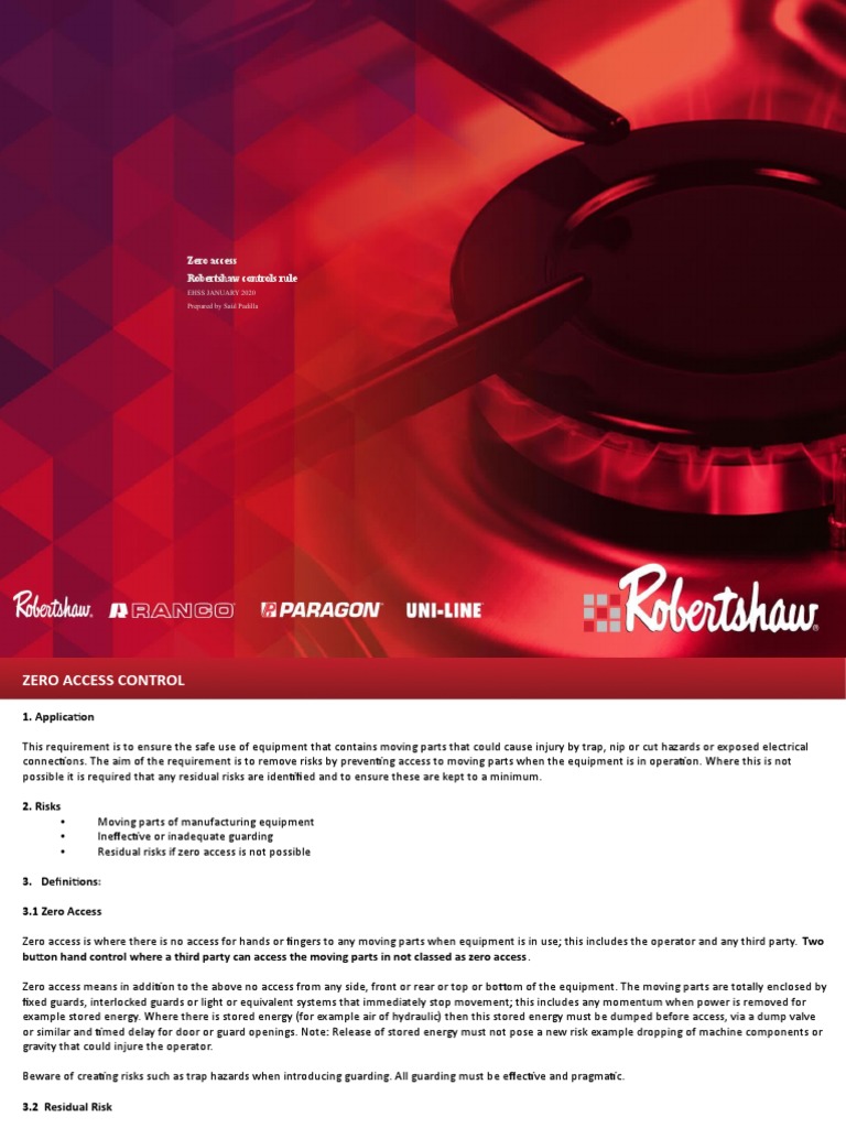 Zero Access Rule (Machine Guarding) | PDF | Risk | Risk Assessment