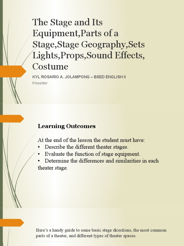 Understanding Stage Equipment and Parts | PDF | Theatre | Performing Arts