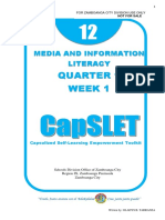 Quarter 1 Week 1: Media and Information Literacy