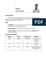 CV of Md. Tanvir Hasan for HR Internship
