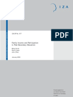 Family Income & Participation in Postsecondary Education (Corak, Lipps, & Zhao, 2004)