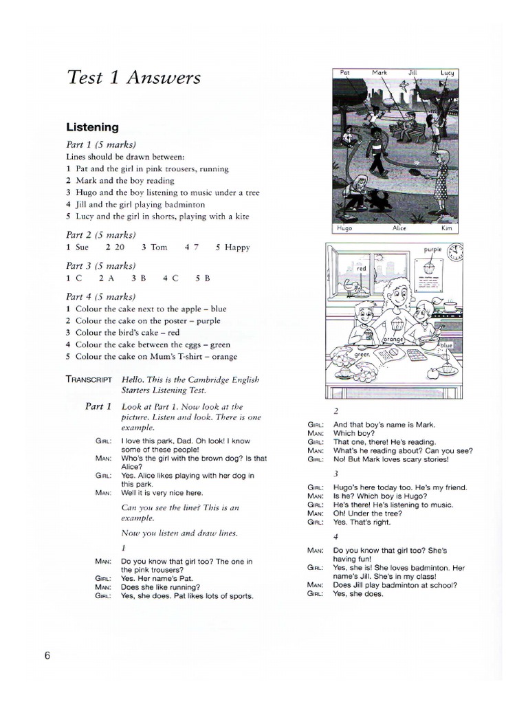 Starters 2 Grade Answers PDF