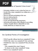 Responsibilities of Special Crime Investigator