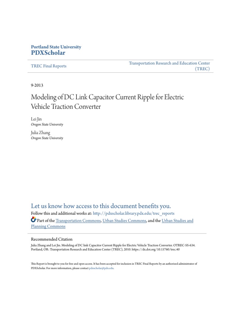 DC Link Capacitor Ripple in EV Converters | PDF | Power Inverter ...
