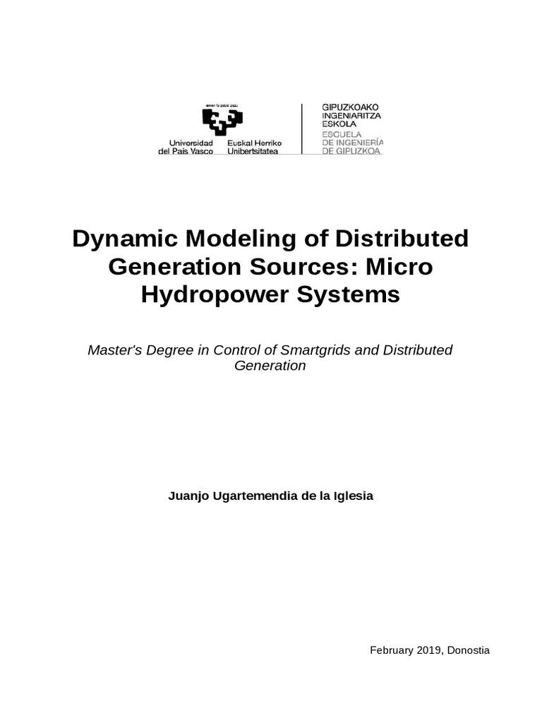Dynamic Modeling of Distributed Generation Sources: Micro Hydropower ...