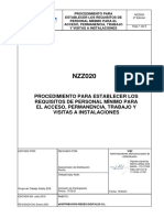 NZZ020 - Procedimiento Requisitos de Personal Mínimo Acceso Instalaciones - 2º Ed