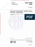NBR 6028 de 052021 - Informação e Documentação - Resumo, Resenha e Recensão - Apresentação