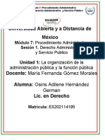 Universidad Abierta y A Distancia de México: Unidad 1: La Organización de La
