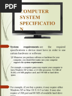 Computer System Specificatio N