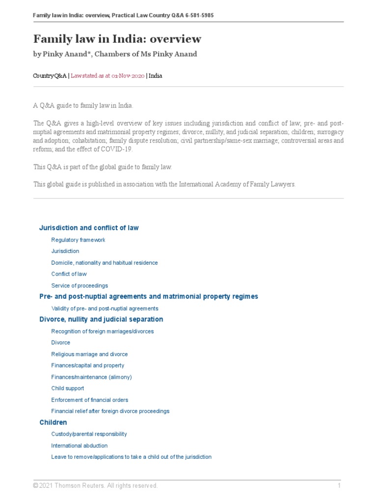 Family Law in India PDF Divorce Marriage