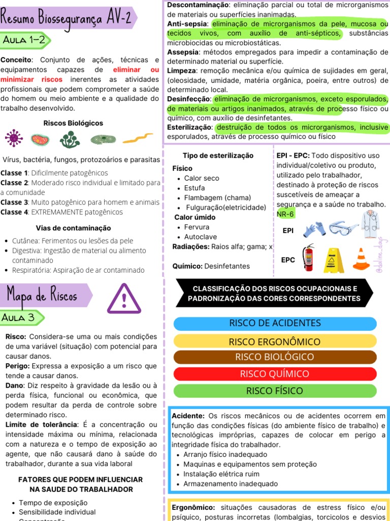 Classificação e Controle de Riscos Biológicos | PDF | Desinfetante ...