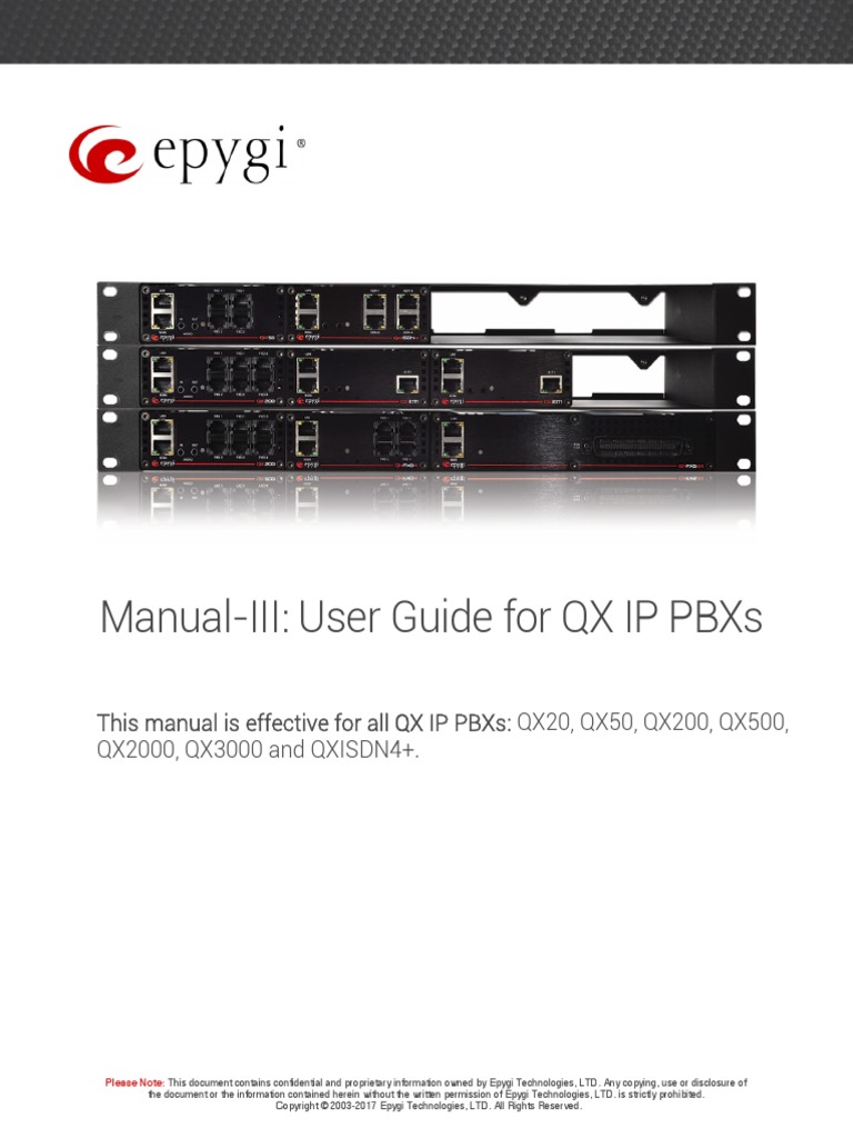Manual-Iii - User Guide For QX Ip Pbxs | PDF | Voicemail | Email Address