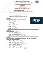 National University of Computer & Emerging Sciences-Faisalabad MT119 Calculus & Analytical Geometry Fall 2021 Assignment #2 Domains and Ranges