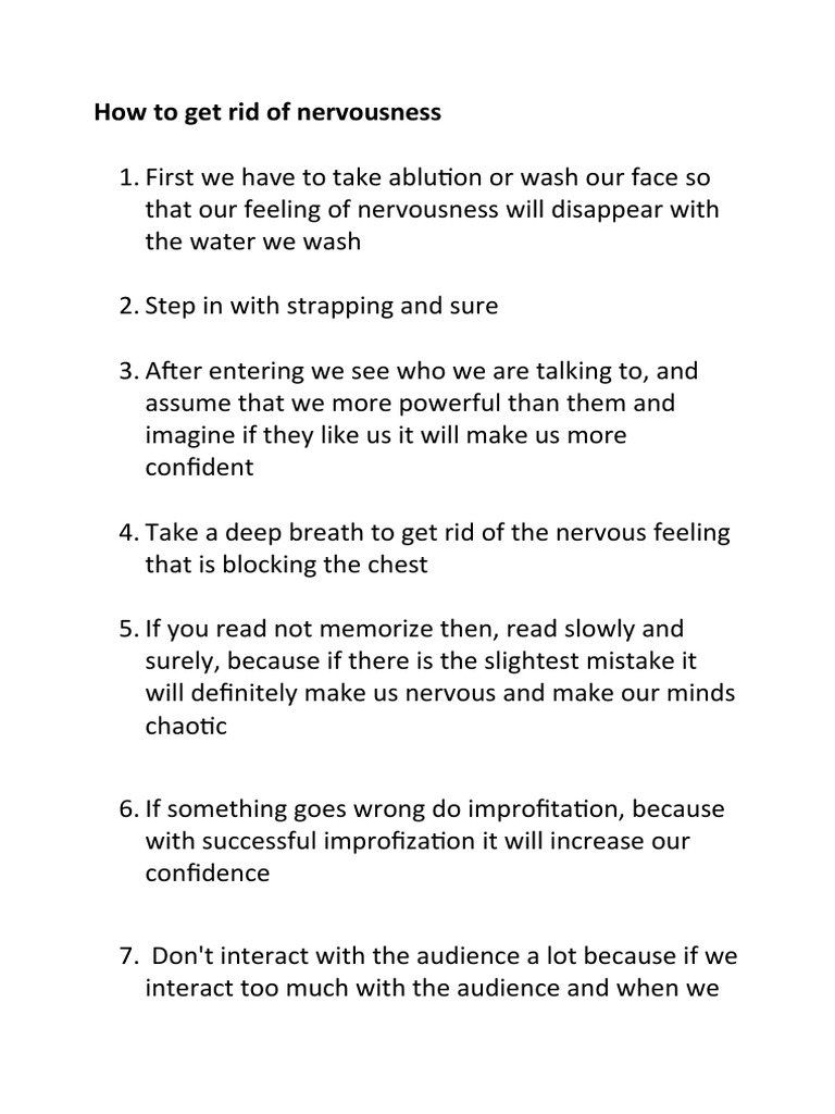 How To Get Rid of Nervousness PDF