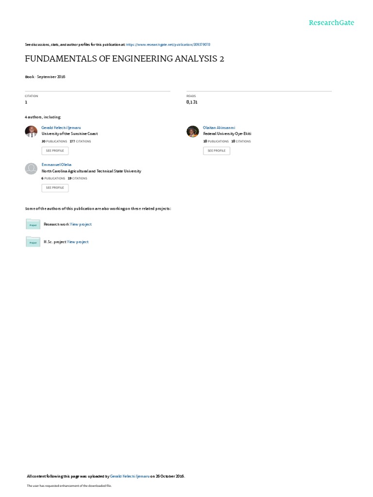 Fundamentals of Engineering Analysis 2 | PDF | Differential Equations ...