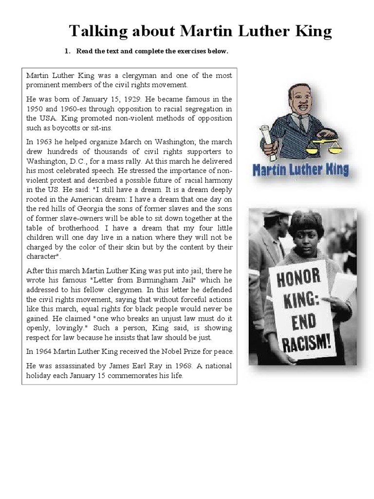 Talking About Martin Luther King | PDF | Martin Luther King Jr. | March ...