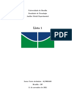 Lista 1: Universidade de Bras Ilia Faculdade de Tecnologia An Alise Modal Experimental