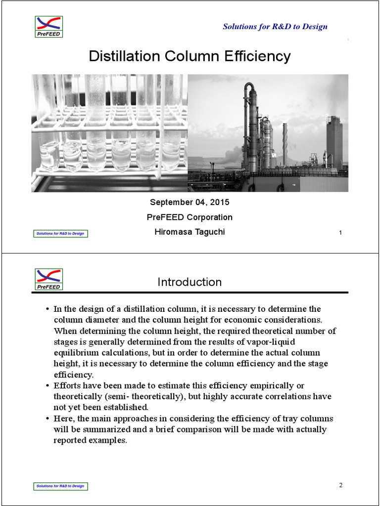 Distillation Column Efficiency | PDF | Distillation | Gases