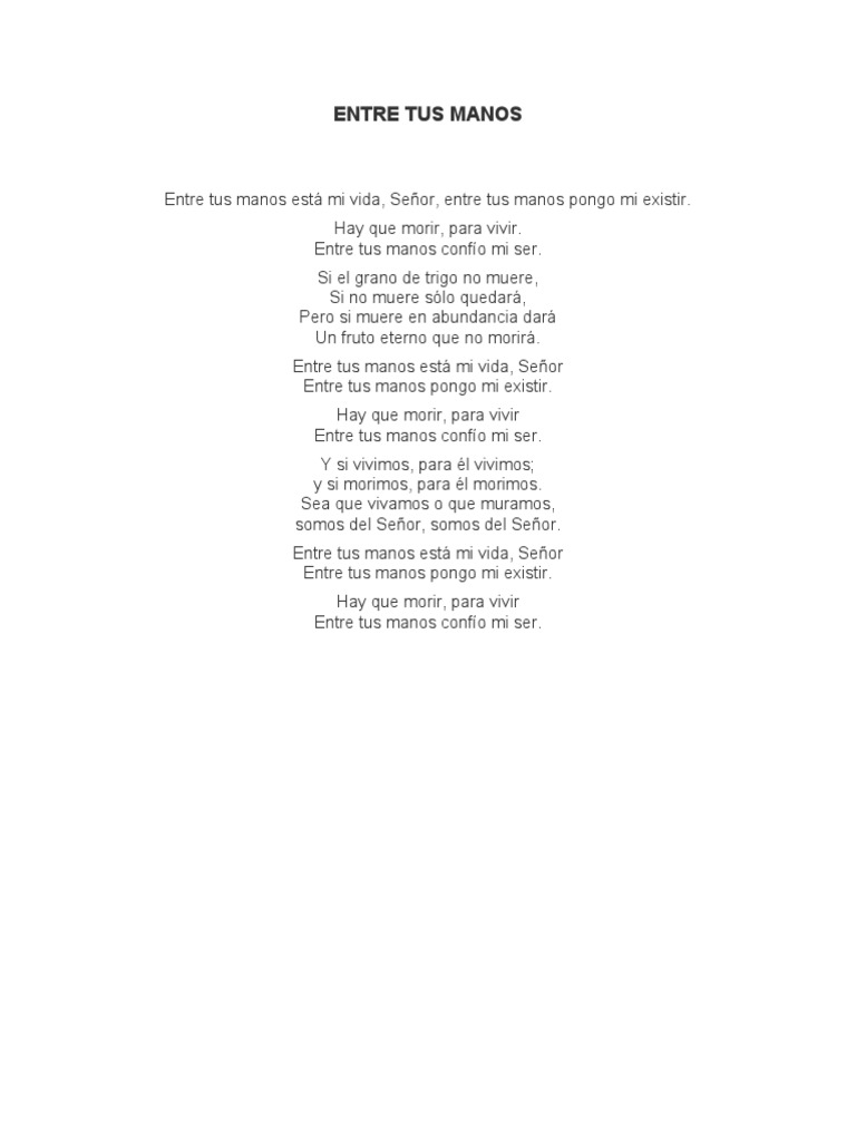 Entre Tus Manos PDF