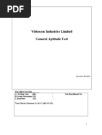 Videocon Industries Limited General Aptitude Test: - Question Booklet