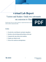 Virtual Lab Report: Vectors and Scalars: Guide Two Astronauts On A Mission To Mars