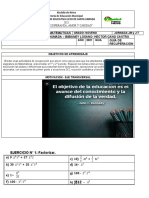 Guía de Recuperación de Matemáticas Del Grado Noveno