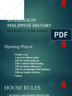 Readings in Philippine History: History It'S Meaning