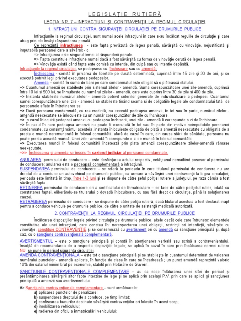 Lectia NR.7 - Infractiuni ... 2014 | PDF