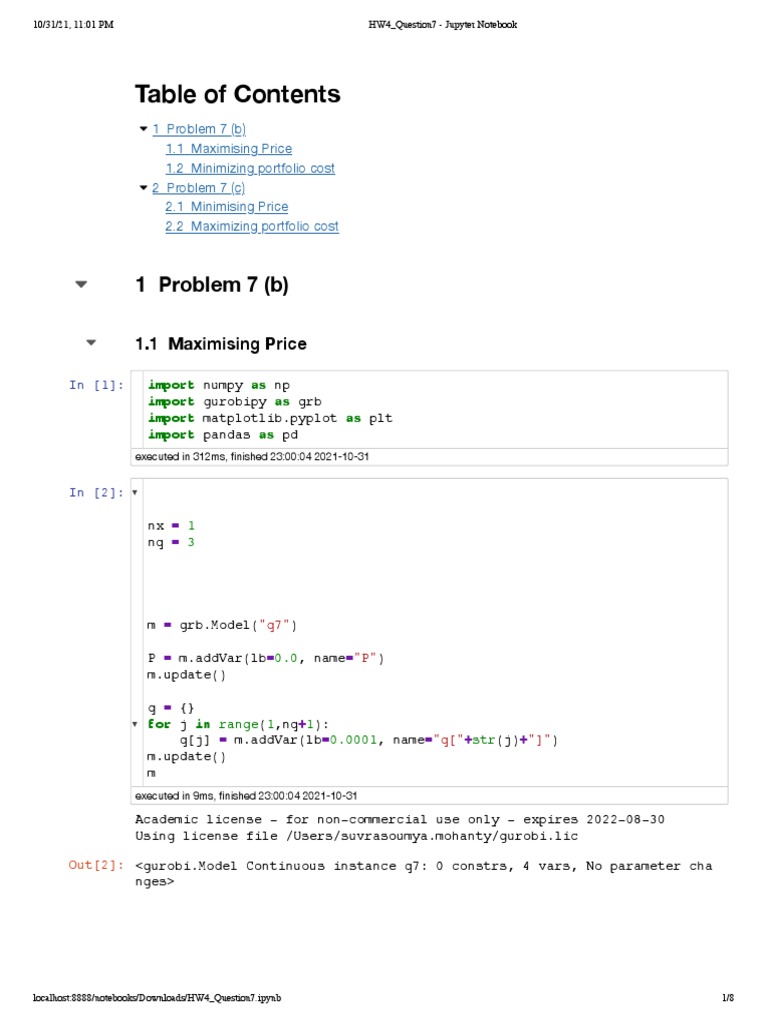 Portfolio Optimization with Gurobi | PDF | Thread (Computing ...