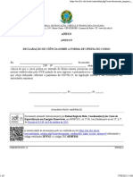 Anexo IX - Declaração de Ciência Sobre A Forma de Oferta Do Curso