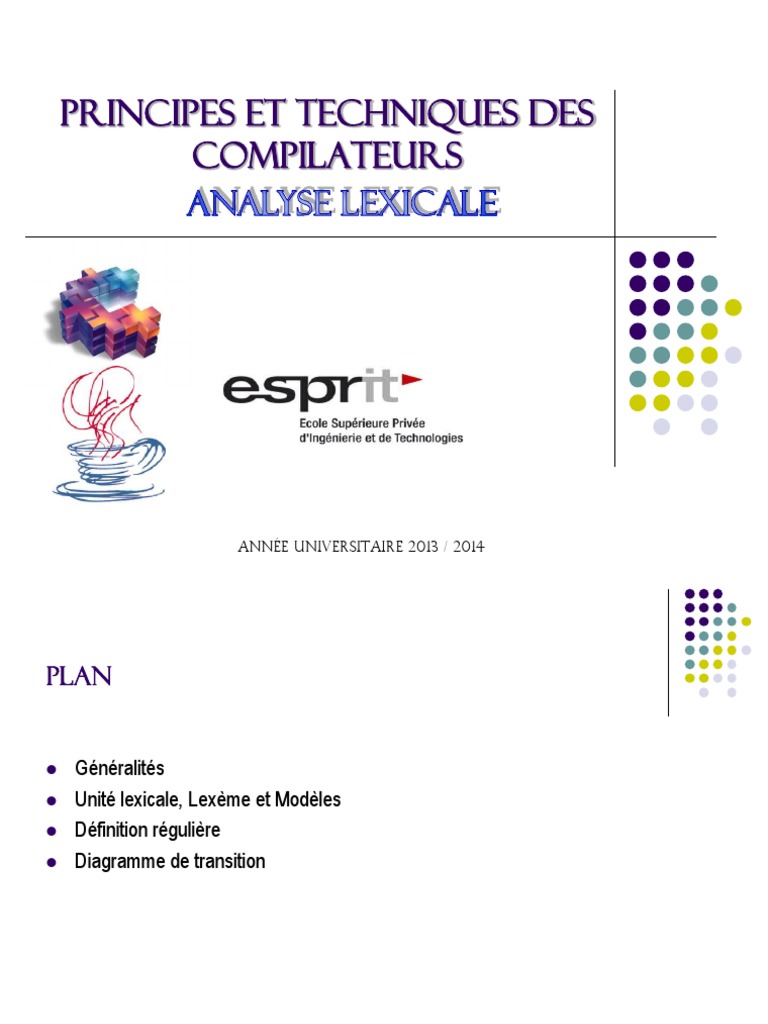Principes de l'analyse lexicale des compilateurs | PDF | Syntaxe ...