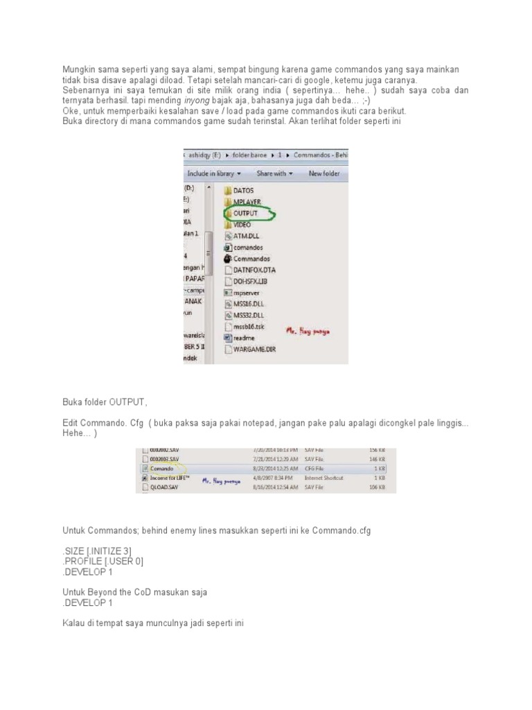 Perbaikan Masalah Save Game Commandos | PDF