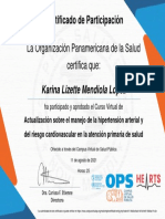 Actualización Sobre El Manejo de La Hipertensión Arterial y Del Riesgo Cardiovascular en La Atención Primaria de Salud-Certificado Del Curso 1479930