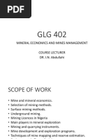 GLG 402 Mineral Economics