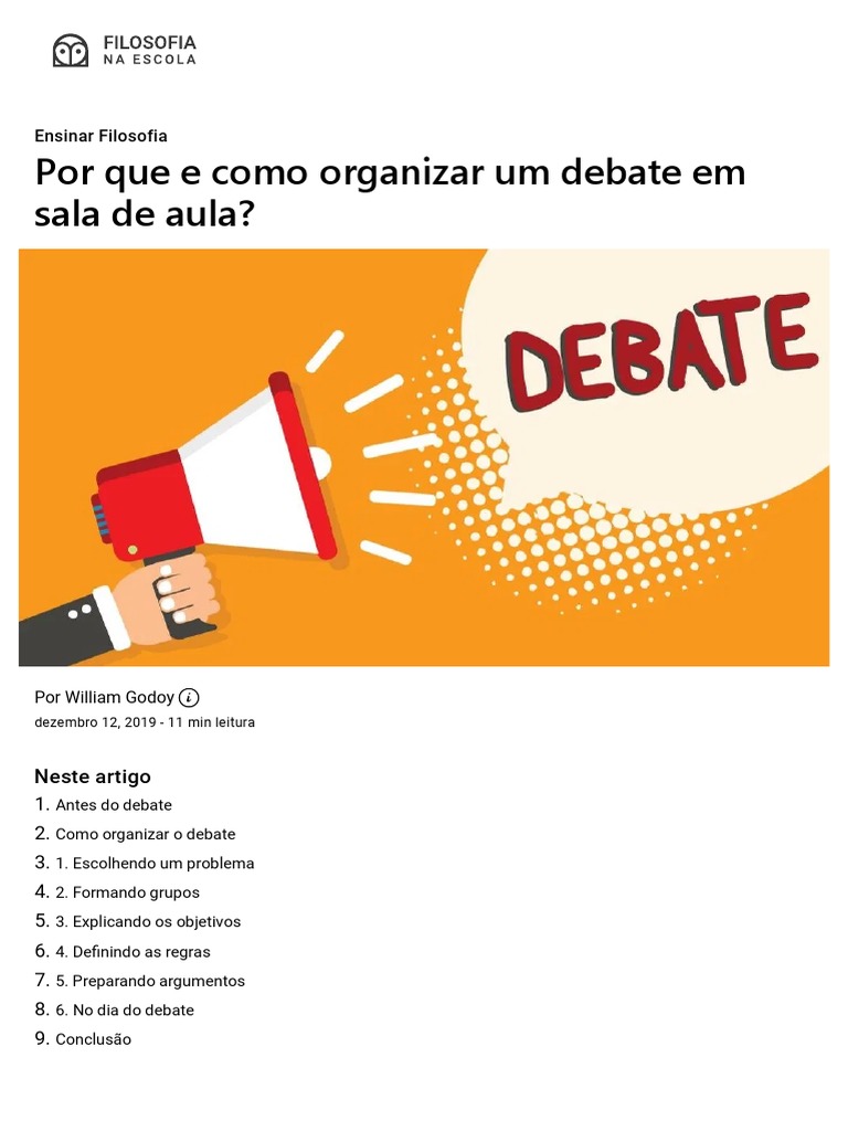 Como Organizar Debates em Sala de Aula | PDF | Tempo | Publicidade
