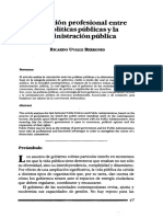 Uvalle Berrones, Ricardo. Relacion Profesional Entre Politicas y Administración Pública