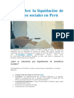 Todo Sobre La Liquidación de Beneficios Sociales en Perú