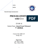 Programming With C++: (TASK 4)