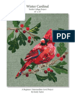 Winter Cardinal: Textile Collage Project 14" X 14"